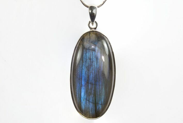 Brilliant Blue Labradorite Pendant with Chain #317619